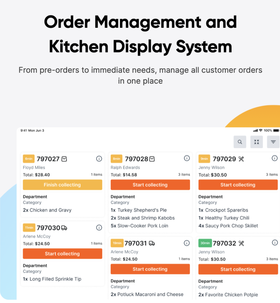 Order Management and Kitchen Display System with Local Express