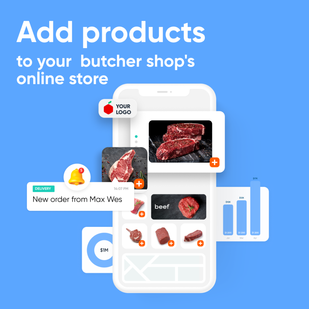 Add products to your butcher shop's online store